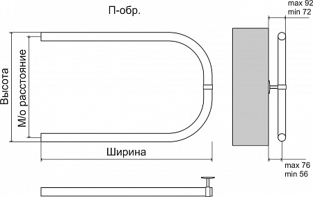 Эконом П-обр AISI 32х2 500х500 Полотенцесушитель  TERMINUS Азов - фото 3