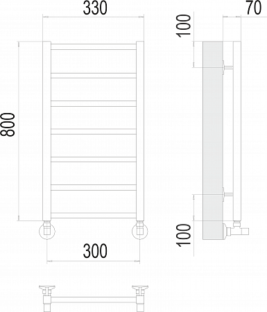 Контур П7 300х800 Полотенцесушитель  TERMINUS Азов - фото 3