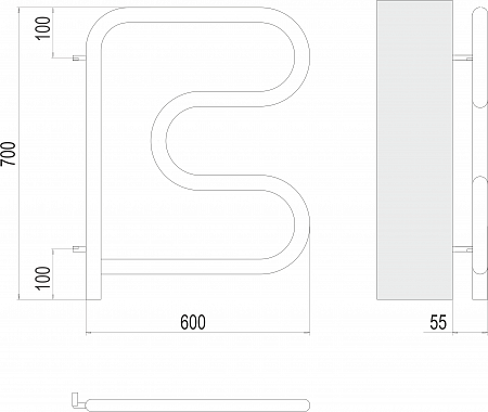 Электро 25 F-обр 600х600 поворотный Полотенцесушитель TERMINUS Азов - фото 3