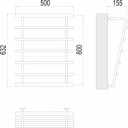 Каскад П5 600х500 Полотенцесушитель  TERMINUS Азов - фото 3