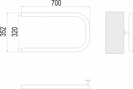 П-обр AISI 32х2 320х700 Полотенцесушитель  TERMINUS Азов - фото 3
