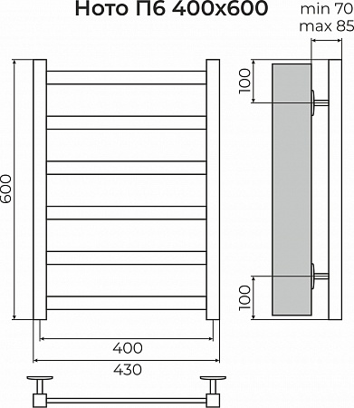Ното П6 400х600 Полотенцесушитель TERMINUS Азов - фото 3