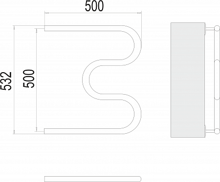М-обр AISI 32х2 500х500 Полотенцесушитель  TERMINUS Азов - фото 3