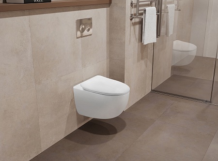 Подвесной унитаз безободковый Terminus Енисей Monolit 560х390 белый Азов - фото 1