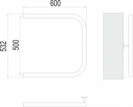 П-обр AISI 32х2 500х600 Полотенцесушитель  TERMINUS Азов - фото 3