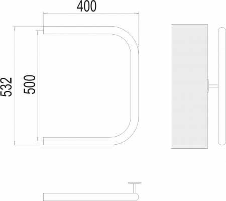 П-обр AISI 32х2 500х400 Полотенцесушитель  TERMINUS Азов - фото 3